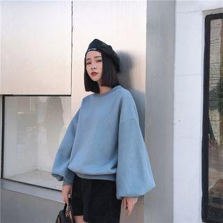 Bubble-sleeved Loose-fit Pullover