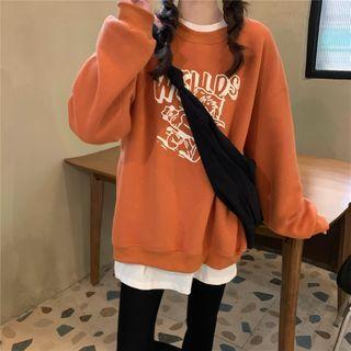 Round-neck Cartoon Print Sweater