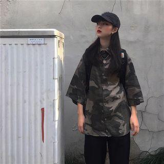 Camouflage 3/4-sleeve Shirt Camouflage - One Size