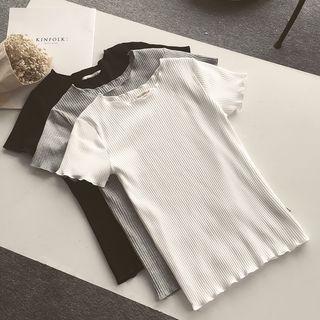 Short-sleeve Ruffle Trim T-shirt