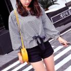 Plaid Blouse Black - One Size