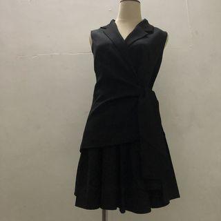 Set: Sleeveless V-neck Top + Mini A-line Skirt