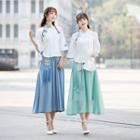 Traditional Chinese Midi Chiffon Skirt