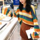 Colored Block Sweater As Shown In Figure - One Size