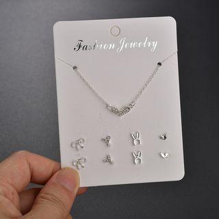 Set: Collarbone Necklace + 4-pair Earring