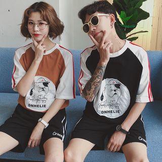 Couple Matching Printed Short-sleeve T-shirt / Shorts