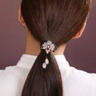 Retro Bead Flower Hair Tie As Shown In Figure - One Size