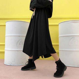 Jogger Pants / Asymmetrical Midi A-line Skirt