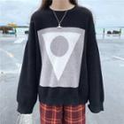 Geometric Loose-fit Sweater Sweater - As Figure - One Size