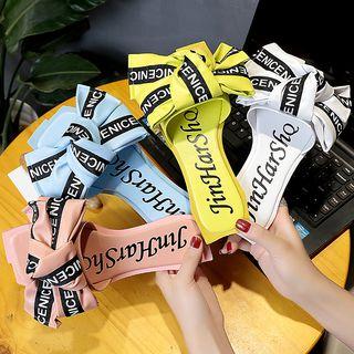 Letter Bow Slide Sandals