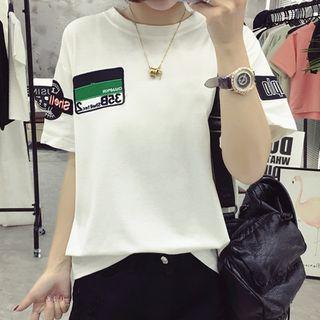Patch Embroidered Short Sleeve T-shirt