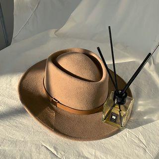 Belted Wool Fedora Hat