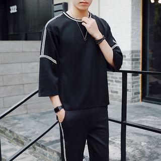 Set: Printed 3/4-sleeve T-shirt + Jogger Pants