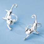 Cat Sterling Silver Earring 1 Pair - S925 Silver - Silver - One Size