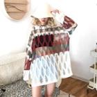 Color Block Open Knit Sweater