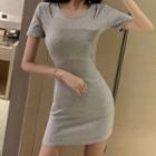 Cut-out Short-sleeve T-shirt Dress
