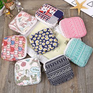 Cotton Blend Zip Pouch