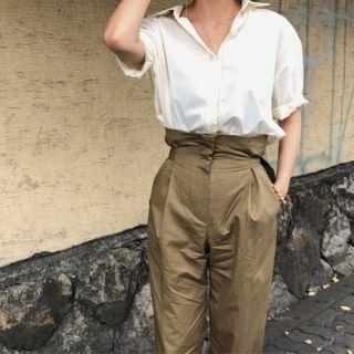 Tie-waist Cotton Pants