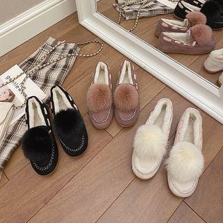 Faux Fur Accent Moccasins