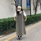 Elbow-sleeve T-shirt / Numbering Maxi Tank Dress