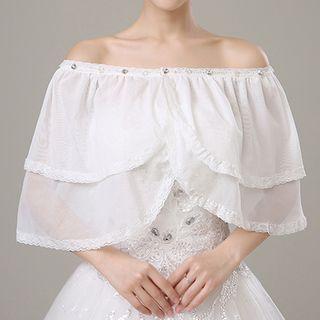 Embellished Off-shoulder Wedding Cape