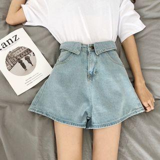 Fold Over Denim Shorts