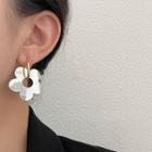 Flower Drop Earring 1 Pair - Silver & Gold - One Size