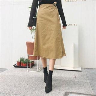 A-line Midi Wrap Skirt