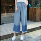 Fray Panel Wide-leg Jeans