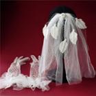 Wedding Lace Leaf Veil / Gloves / Set Veil & Gloves - One Size