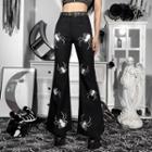Spider Print Boot-cut Pants