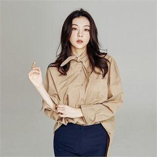 Tie-collar Long Shirt