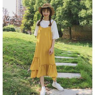 Strappy Chiffon Midi A-line Dress