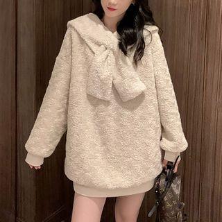 Set: Plain Fleece Sweatshirt + Cape