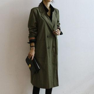 Contrast-trim Cotton Chesterfield Coat