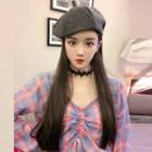 Beret With Hair Extension - Straight