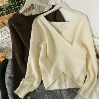 Details Slim-fit Wrapped Knit Top