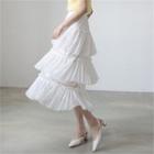 Layered Long Tulle Skirt With Inner Skirt Ivory - One Size