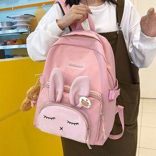 Rabbit Nylon Zip Backpack / Bag Charm / Set