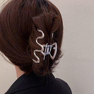 Wavy Hair Claw Silver - One Size