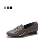 Genuine Leather Metal Trim Loafers