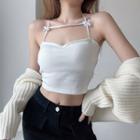Halter-neck Bow Cropped Camisole Top