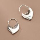 Chained Heart Sterling Silver Dangle Earring 1 Pair - S925 Silver - Silver - One Size