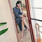 Wrap-front Maxi Shirtdress
