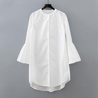 Flared-cuff Shirt Dress