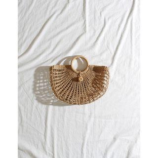 Hoop-handle Woven Rush Tote
