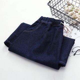 Drawstring Midi Denim Skirt