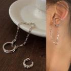 Chained Ear Cuff 1329a - 1 Pc - Silver - One Size