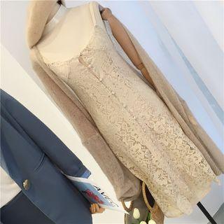 Set: Lace Spaghetti Strap Dress + Slipdress