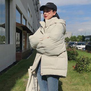Stand Collar Hooded Padded Jacket